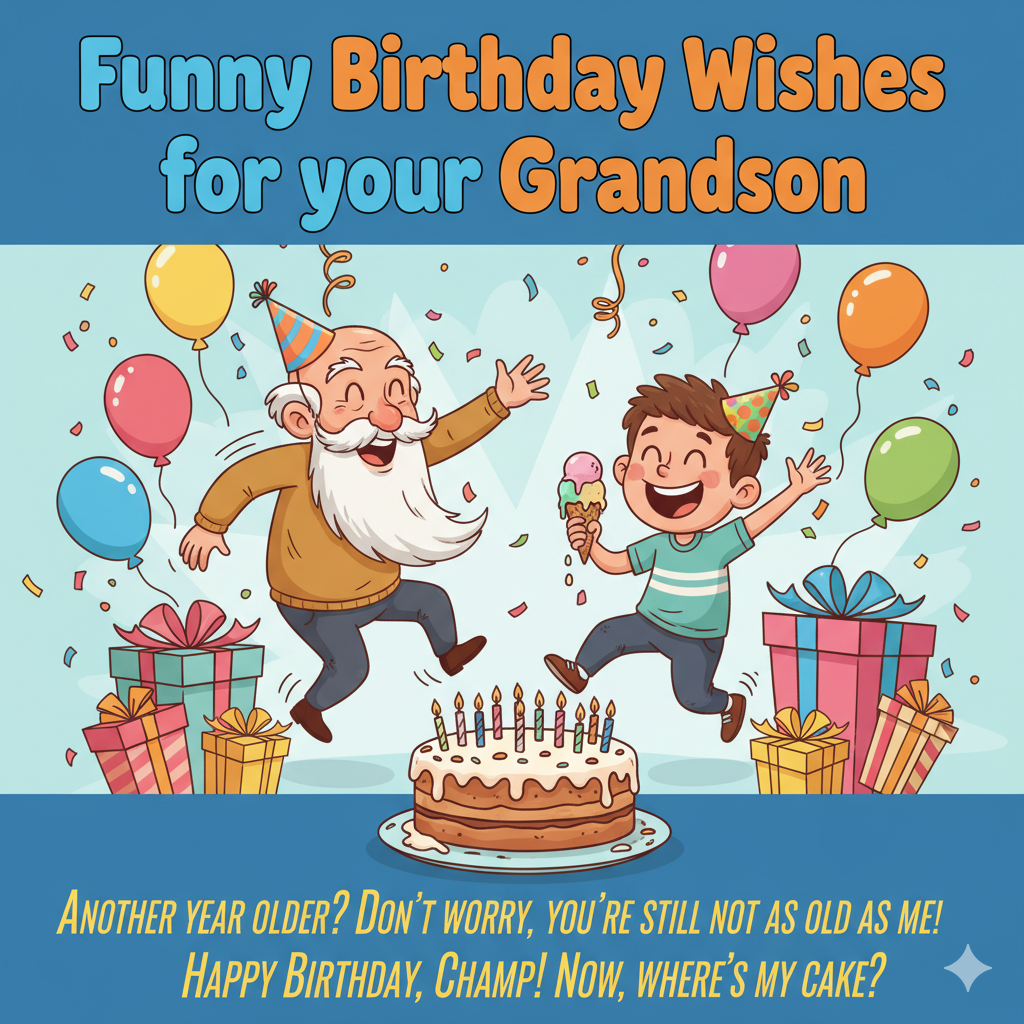 100+ Funny Birthday Wishes for your Grandson to Make Him Laugh!